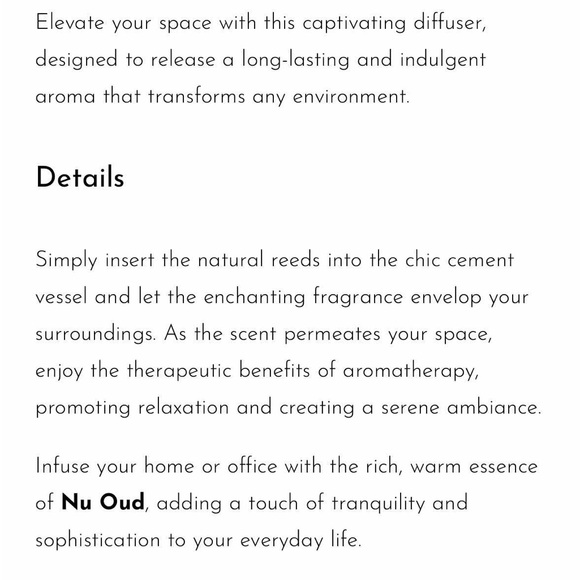 Nu Oud Aroma Reed Diffuser - QHUE - Picture 2 of 4